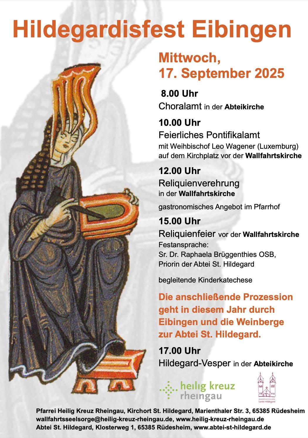 Plakat zum Hildegardisfest in Eibingen