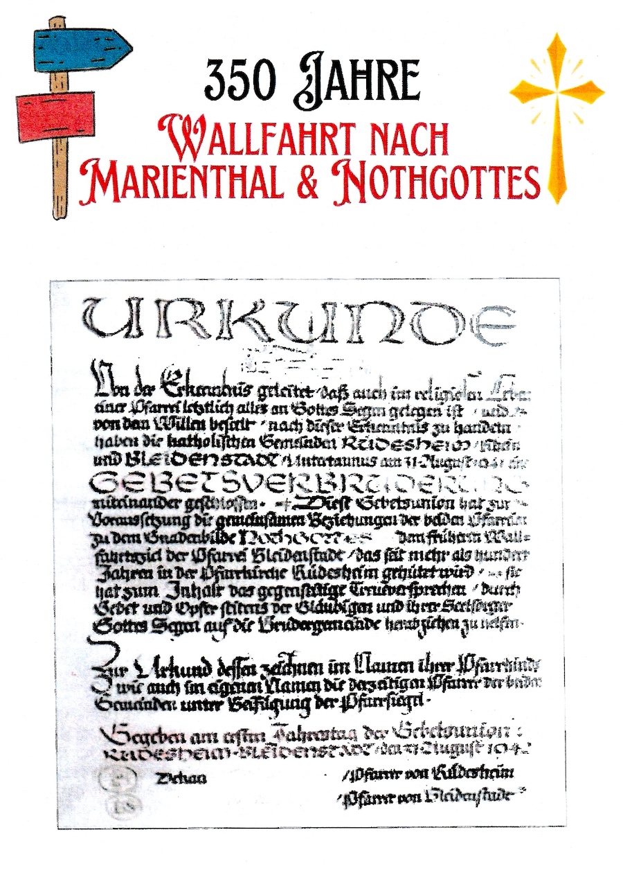 Flyer zur Wallfahrt nach Marienthal und Nothgottes